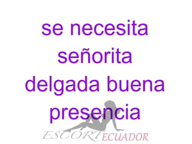 SE NECESITA SEÑORITA DELGADA CON BUENA PRESENCIA