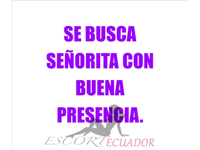 SE BUSCA SEÑORITA ESBELTA CON BUENA PRESENCIA